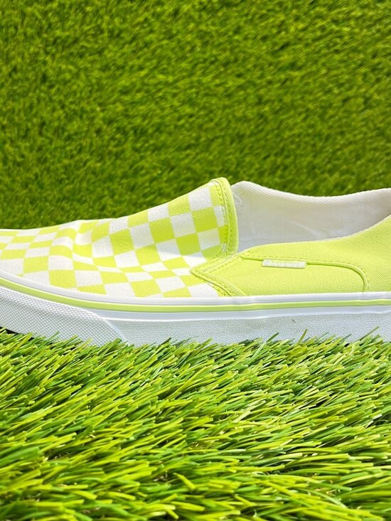 Vans Classic Slip-On Checkerboard Womens Size 7 Green Athletic Shoes Sneakers - Picture 3 of 10